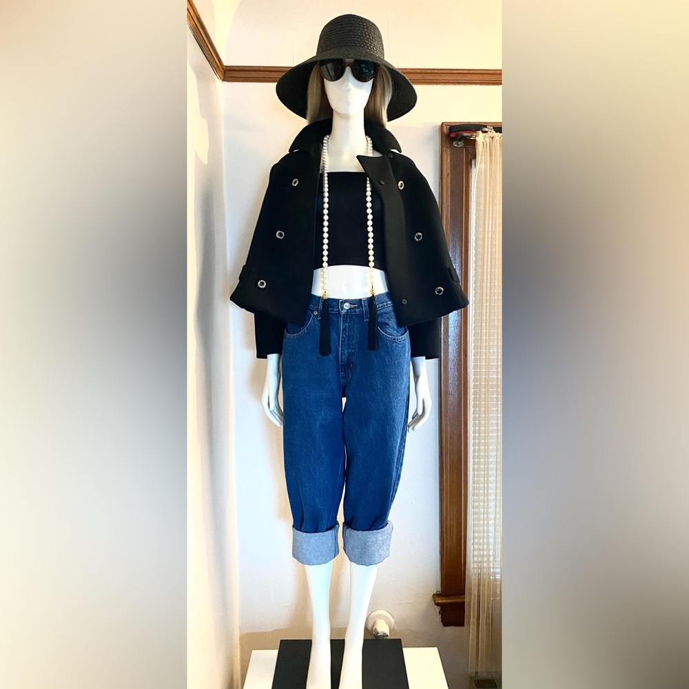 L.L. Bean - High-Waisted Blue Denim Straight Jeans